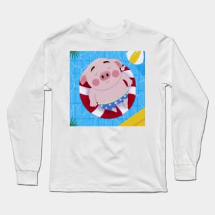 Piggy's Poolside Adventure: Fun in the Sun! Long Sleeve T-Shirt